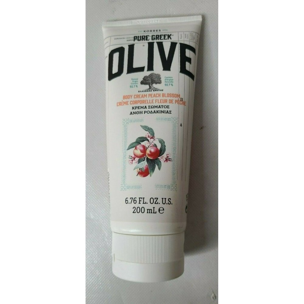 Korres Pure Greek Olive Body Cream Peach Blossom Moisturizer Lotion 6.76oz/200ml